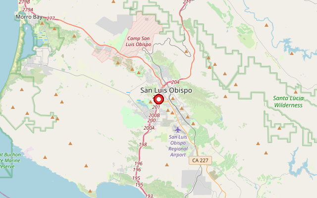 Map of service area in San Luis Obispo County